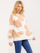 WOMEN'S LONG SLEEVE PRINT PULLOVER SWEATER