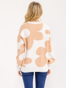 WOMEN'S LONG SLEEVE PRINT PULLOVER SWEATER