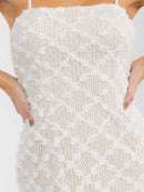 WOMEN'S SLEEVELESS FLOWER DETAILED BODYCON MIDI DRESS