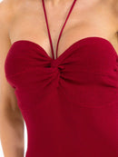 WOMEN'S SLEEVELESS SIDE SLIT BODYCON MAXI DRESS