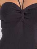 WOMEN'S SLEEVELESS SIDE SLIT BODYCON MAXI DRESS