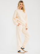 WOMEN'S LONG SLEEVE PULLOVER SWEATER & ELASTIC WAIST PANTS GRAPHIC 2PC. SET