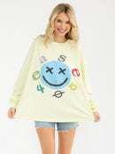 WOMEN'S LONG SLEEVE GRAPHIC OVERSIZED TOP