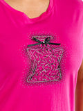 PLUS SIZE SHORT SLEEVE GRAPHIC RHINESTONES TOP