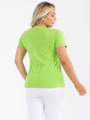 PLUS SIZE SHORT SLEEVE PEARL GRAPHIC TOP