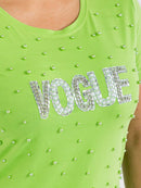 PLUS SIZE SHORT SLEEVE PEARL GRAPHIC TOP