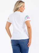 PLUS SIZE SHORT SLEEVE GRAPHIC TOP