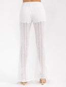 WOMEN'S ZIPPER CLOSURE KNIT BELL LEG PANTS
