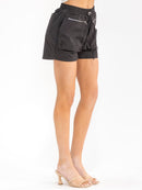 WOMEN'S ELASTIC WAIST POCKETS MINI SHORTS