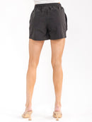 WOMEN'S ELASTIC WAIST POCKETS MINI SHORTS