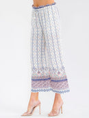 WOMEN'S ELASTIC WAIST WIDE LEG MULTI PRINT PALAZZO PANTS