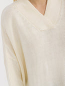 WOMEN'S LONG SLEEVE V-NECK PULLOVER KNIT SWEATER