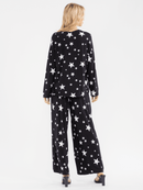 WOMEN'S LONG SLEEVE TOP & ELASTIC WAIST PANTS STARTS PRINT 2 PC. SET