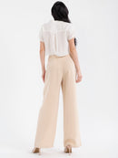 WOMEN'S SHORT SLEEVE TOP & BUTTON CLOSURE PANTS STRIPES COLORBLOCK 2PC. SET