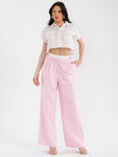 WOMEN'S SHORT SLEEVE TOP & BUTTON CLOSURE PANTS STRIPES COLORBLOCK 2PC. SET