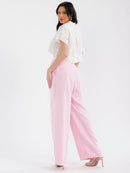 WOMEN'S SHORT SLEEVE TOP & BUTTON CLOSURE PANTS STRIPES COLORBLOCK 2PC. SET