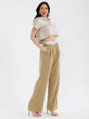 WOMEN'S SHORT SLEEVE TOP & BUTTON CLOSURE PANTS STRIPES COLORBLOCK 2PC. SET