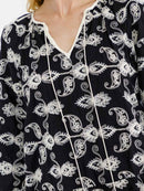 WOMEN'S LONG SLEEVE V-NECK EMBROIDERY DETAILED MINI DRESS