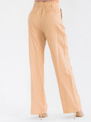 WOMEN'S BUTTON CLOSURE POCKETS STRAIGHT LEG PANTS