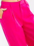 WOMEN'S BUTTON CLOSURE POCKETS STRAIGHT LEG PANTS