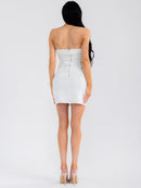 WOMEN'S SLEEVELESS BODYCON STRETCH DENIM MINI DRESS