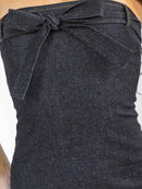 WOMEN'S SLEEVELESS BODYCON STRETCH DENIM MINI DRESS