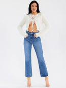 WOMEN'S LONG SLEEVE OPEN FRONT SWEATER TOP