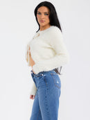WOMEN'S LONG SLEEVE OPEN FRONT SWEATER TOP