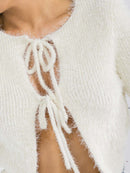 WOMEN'S LONG SLEEVE OPEN FRONT SWEATER TOP