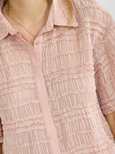 WOMEN'S SHORT SLEEVE BLOUSE & ELASTIC WAIST SHORTS RUCHED DETAILED 2PC. SET