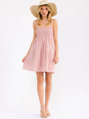 WOMEN'S SLEEVELESS SMOCK FLORAL MINI DRESS