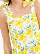WOMEN'S SLEEVELESS SQUARE NECK PRINT DENIM MINI DRESS