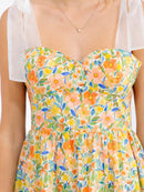 WOMEN'S SLEEVELESS FIT & FLARE FLORAL MINI DRESS