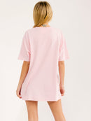 WOMEN'S SHORT SLEEVE SEQUINS GRAPHIC OVERSIZED T-SHIRT