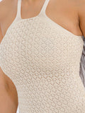 WOMEN'S SLEEVELESS SIDE SLIT BODYCON CROCHET MINI DRESS