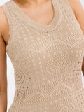 WOMEN'S SLEEVELESS BODYCON CROCHET MIDI DRESS