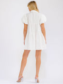 WOMEN'S SHORT SLEEVE V-NECK FRONT POCKETS GRAPHIC SEQUINS LOOSE FIT MINI DRESS