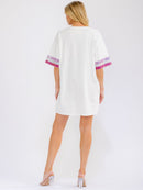 WOMEN'S SHORT SLEEVE GRAPHIC SEQUINS LOOSE FIT MINI DRESS