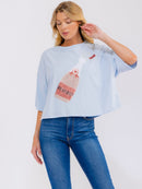 WOMEN'S SHORT SLEEVE SEQUINS GRAPHIC SHIRT