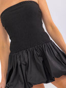 WOMEN'S SLEEVELESS SMOCK BUBBLE HEM TUBE MINI DRESS