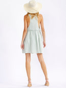 WOMEN'S SLEEVELESS FRONT POCKETS STRIPES LOOSE FIT MINI DRESS