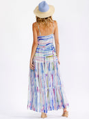 WOMEN'S SLEEVELESS V-NECK MULTI PRINT LOOSE FIT MAXI DRESS