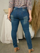 PLUS SIZE DISTRESS DENIM JEANS