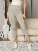 WOMEN'S ELASTIC WAIST SOLID BASIC LEGGINGS