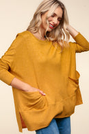 BUTTERSCOTCH DOLMAN LONG SLEEVE OVERSIZED SWEATER KNIT TOP