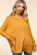 BUTTERSCOTCH DOLMAN LONG SLEEVE OVERSIZED SWEATER KNIT TOP