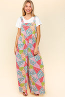 PLUS SWIDE LEG OVERALLS WITH SIDE POCKETS JUMPSUIT