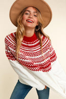 PLUS MOCK NECK SOFT BRUSHED PULLOVER SWEATER TOP