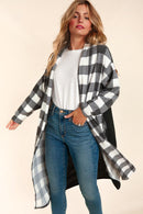 BUFFALO PLAID CARDIGAN WITH SIDE POCKETS