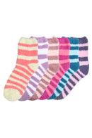 MOPAS LADIES PLUSH SOFT SOCKS WITH STRIPES (30301_STRIPE1)
